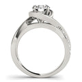 14k White Gold Split Band Round Bypass Diamond Engagement Ring (1 1/8 cttw) - Coolpeacock