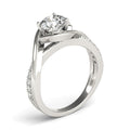 14k White Gold Split Band Round Bypass Diamond Engagement Ring (1 1/8 cttw) - Coolpeacock