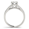 14k White Gold Split Shank Round Diamond Engagement Ring (1 1/8 cttw) - Coolpeacock