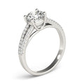 14k White Gold Split Shank Round Diamond Engagement Ring (1 1/8 cttw) - Coolpeacock