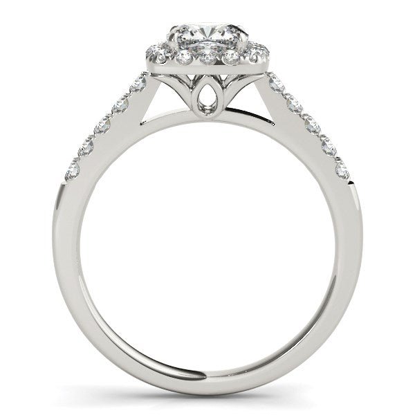14k White Gold Square Outer Shape Round Diamond Engagement Ring (3/4 cttw) - Coolpeacock
