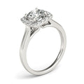 14k White Gold Square Shape Border Diamond Engagement Ring (1 1/3 cttw) - Coolpeacock