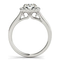 14k White Gold Square Shape Border Diamond Engagement Ring (1 1/3 cttw) - Coolpeacock