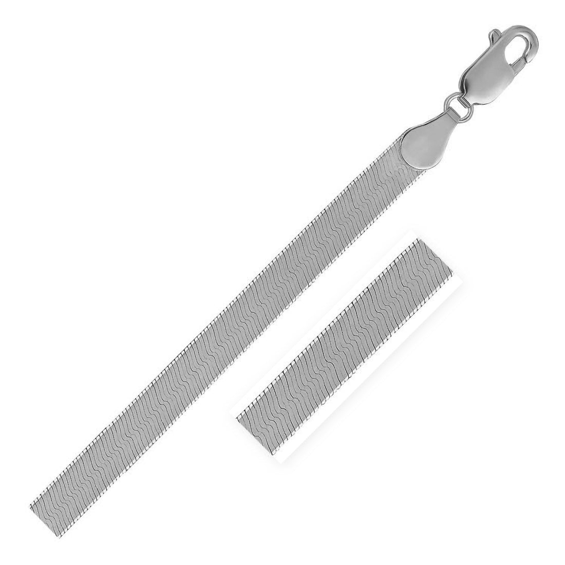 14k White Gold Super Flex Herringbone Bracelet (4.60 mm) - Coolpeacock