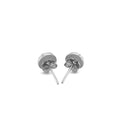 14k White Gold Textured Flat Style Stud Earrings(6mm) - Coolpeacock