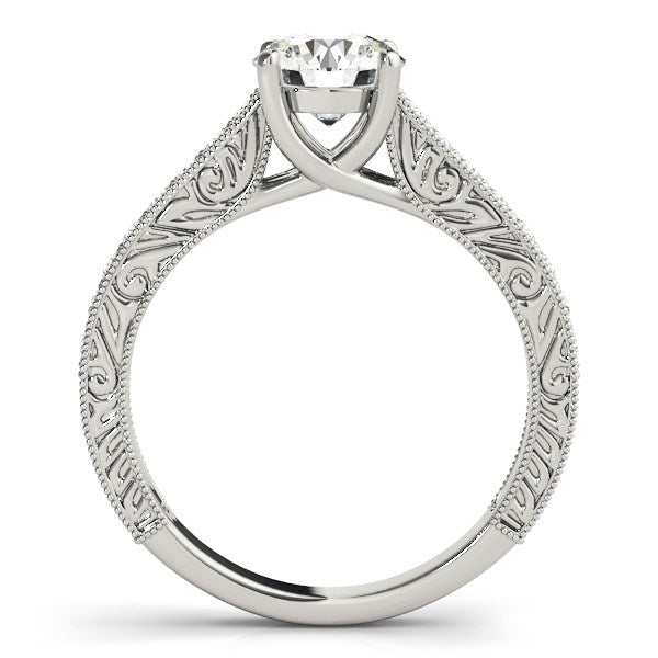 14k White Gold Trellis Antique Style Diamond Engagement Ring (1 1/4 cttw) - Coolpeacock