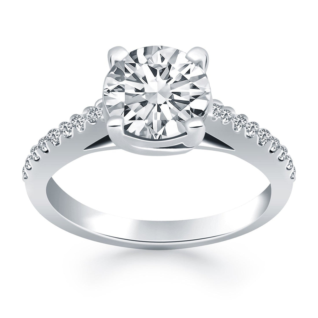 14k White Gold Trellis Diamond Engagement Ring - Coolpeacock