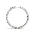 14k White Gold Two Row Pave Set Diamond Hoop Earrings (7 cttw) - Coolpeacock