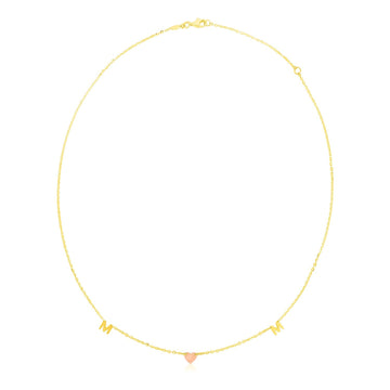 14k Yellow and Rose Gold Mom Necklace - Coolpeacock