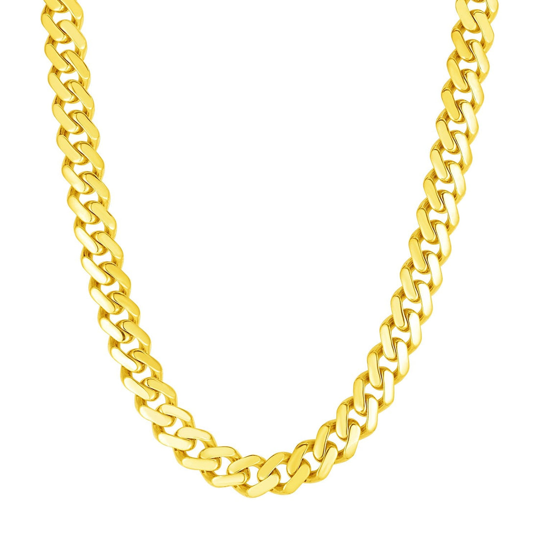 14k Yellow Gold 22 inch Polished Curb Chain Necklace - Coolpeacock