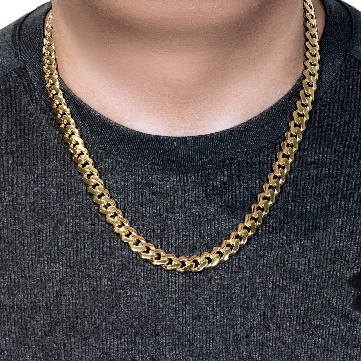 14k Yellow Gold 22 inch Polished Curb Chain Necklace - Coolpeacock