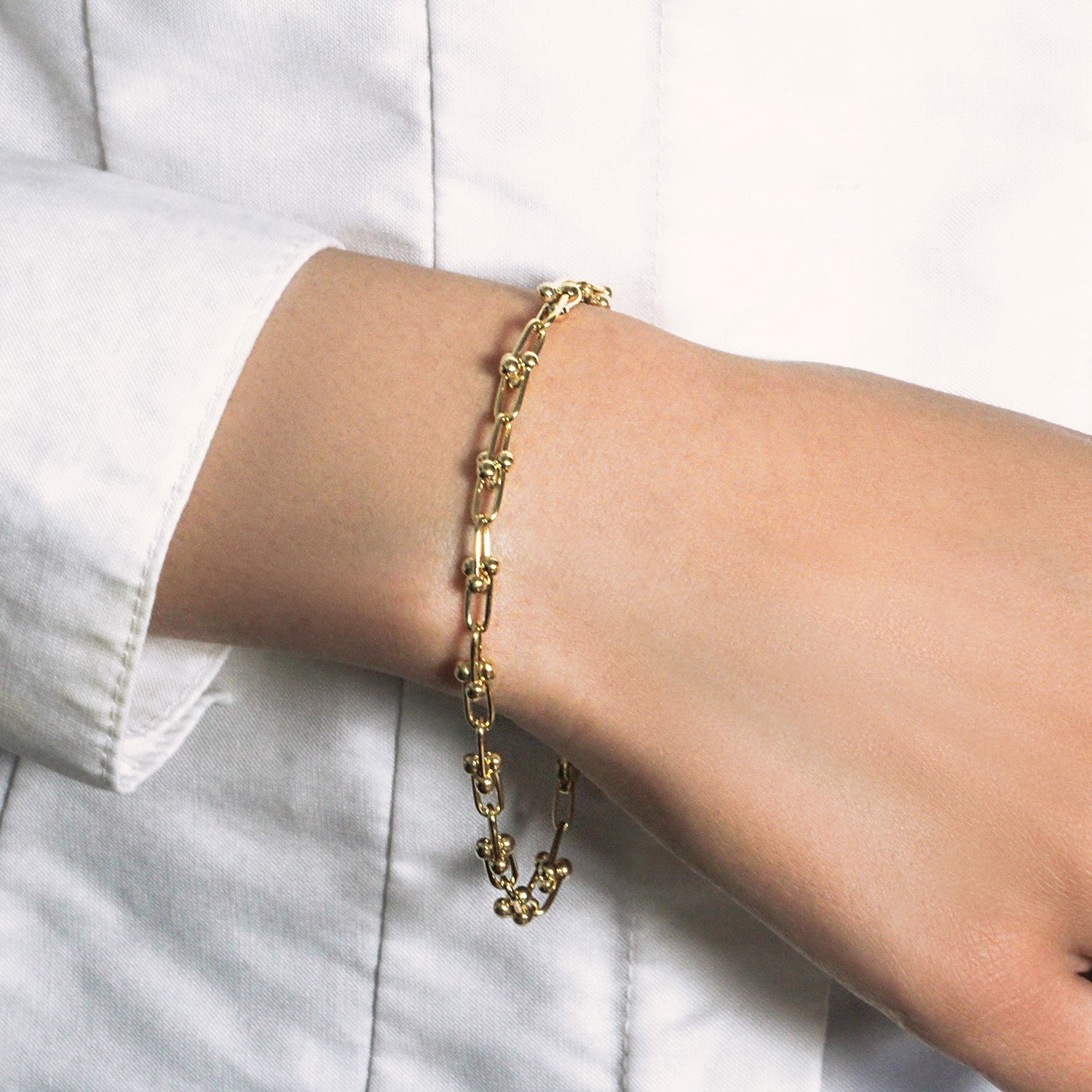 14k Yellow Gold 7 1/2 inch Jax Chain Bracelet (3.00 mm) - Coolpeacock