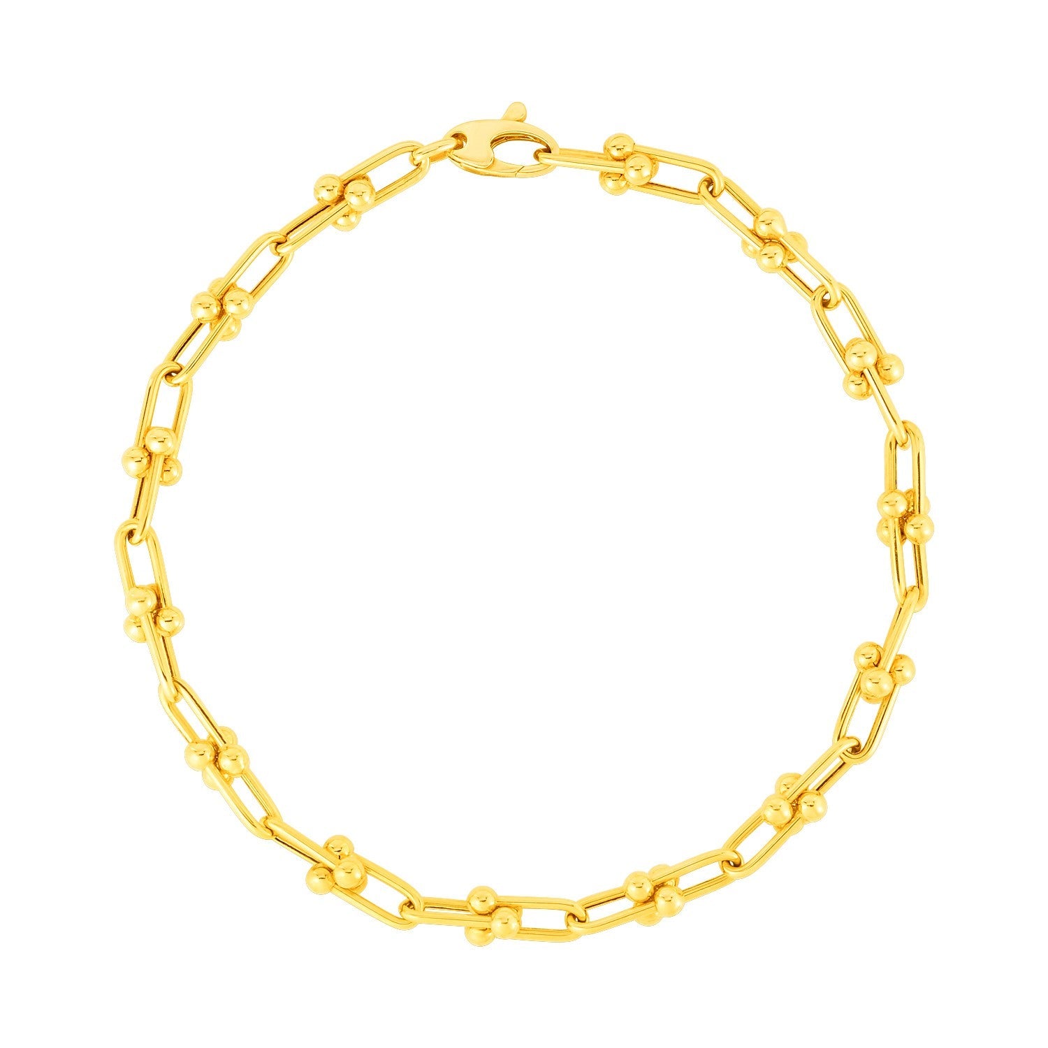 14k Yellow Gold 7 1/2 inch Jax Chain Bracelet (3.00 mm) - Coolpeacock