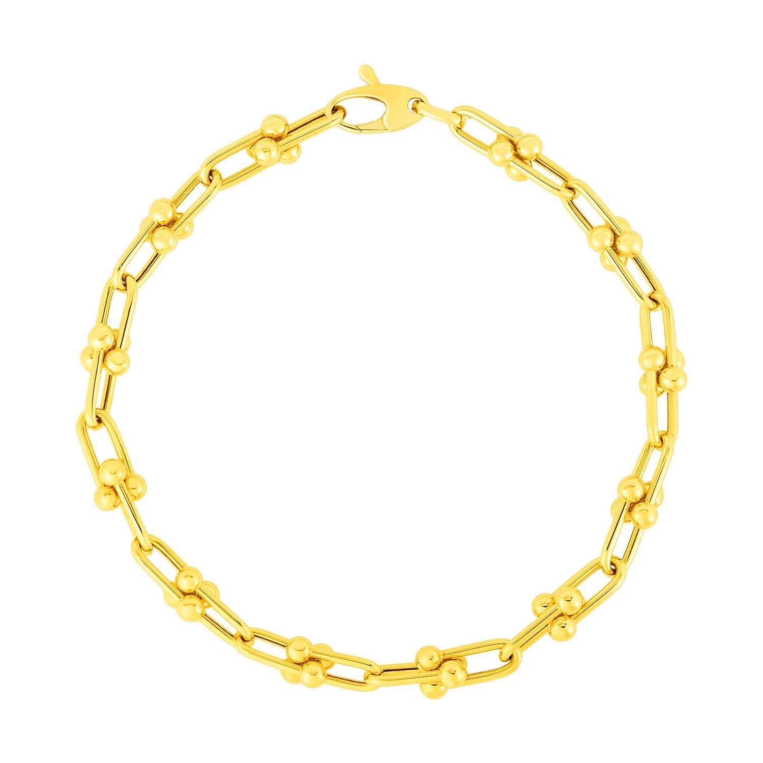 14k Yellow Gold 7 1/2 inch Jax Chain Bracelet (4.00 mm) - Coolpeacock