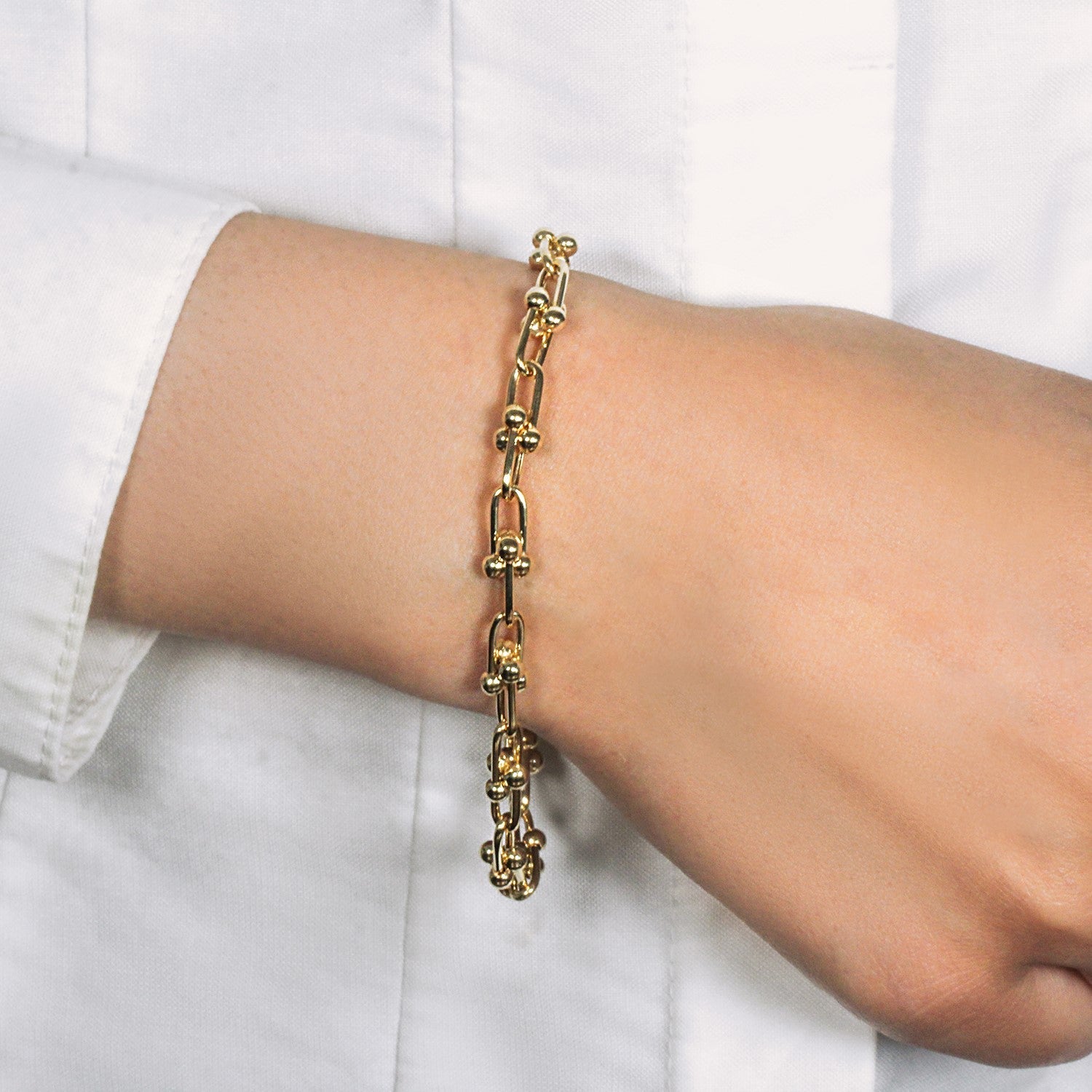 14k Yellow Gold 7 1/2 inch Jax Chain Bracelet (4.00 mm) - Coolpeacock