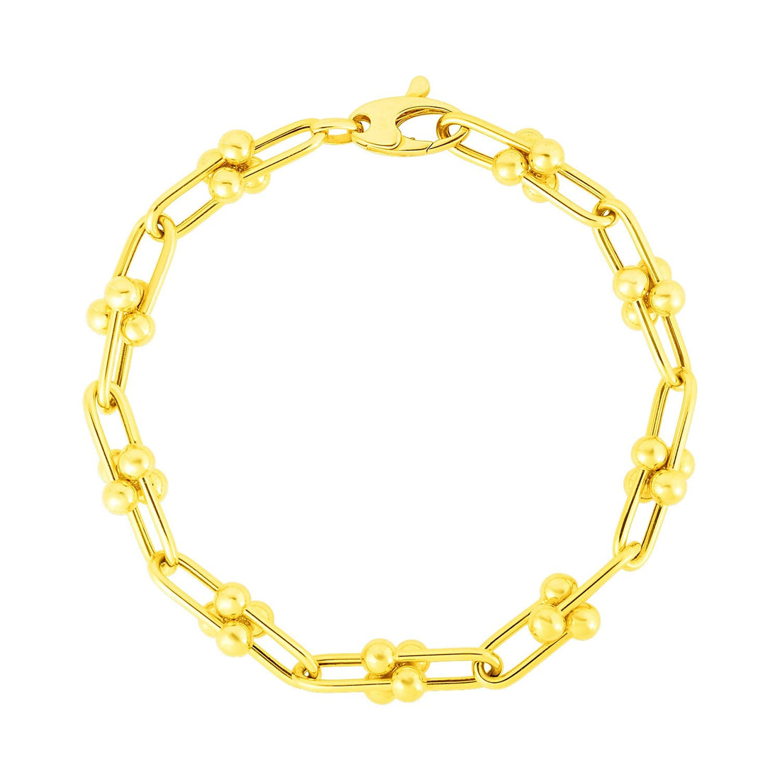 14k Yellow Gold 7 1/2 inch Jax Chain Bracelet (5.00 mm) - Coolpeacock
