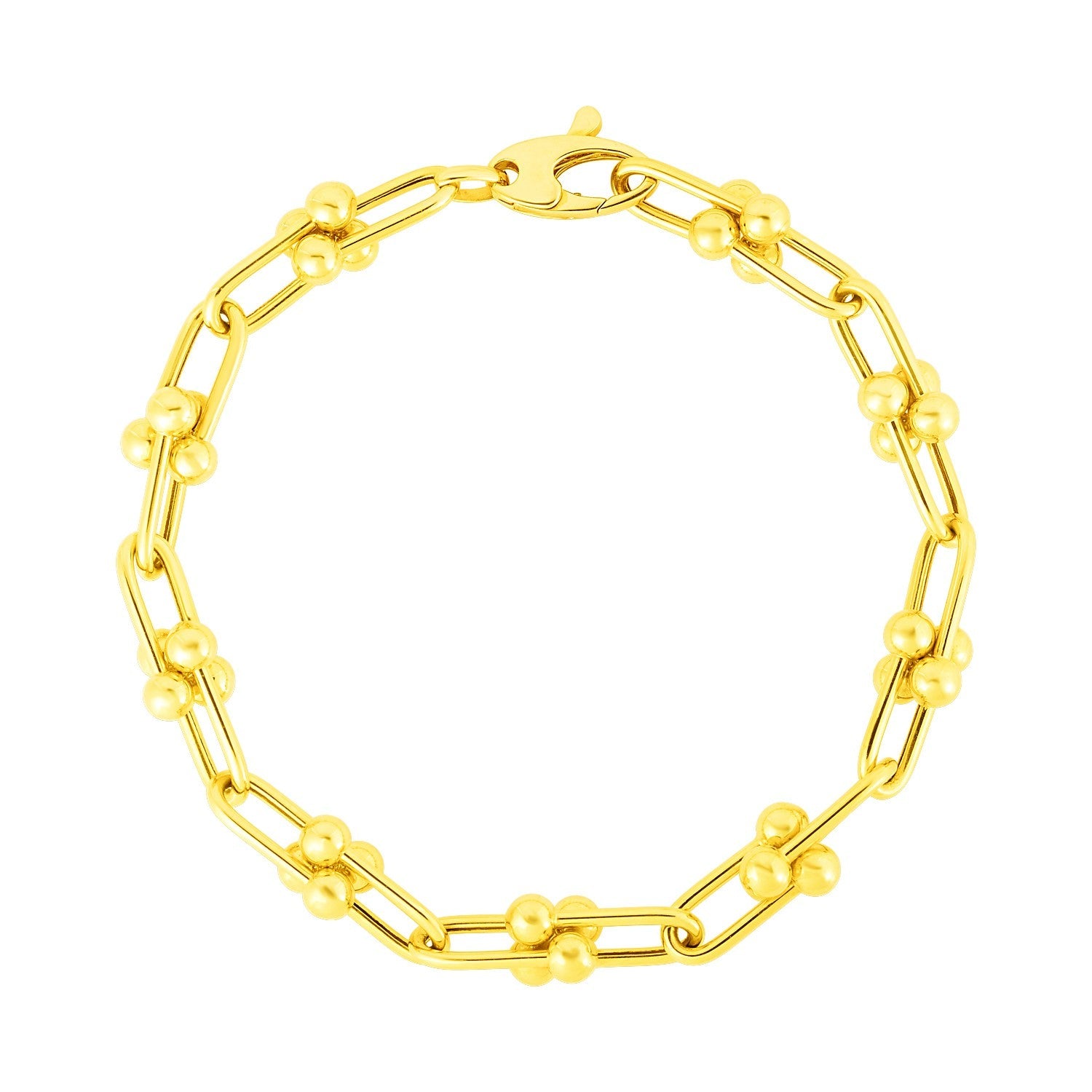 14k Yellow Gold 7 1/2 inch Jax Chain Bracelet (5.00 mm) - Coolpeacock