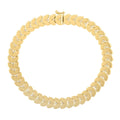 14k Yellow Gold 7 1/2 inch Laurel Leaf Bracelet with Diamond (7.40 mm) - Coolpeacock