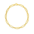 14k Yellow Gold 7 1/4 inch Bombay Paperclip Chain Bracelet (4.60 mm) - Coolpeacock