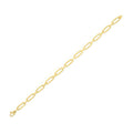 14k Yellow Gold 7 1/4 inch Bombay Paperclip Chain Bracelet (4.60 mm) - Coolpeacock