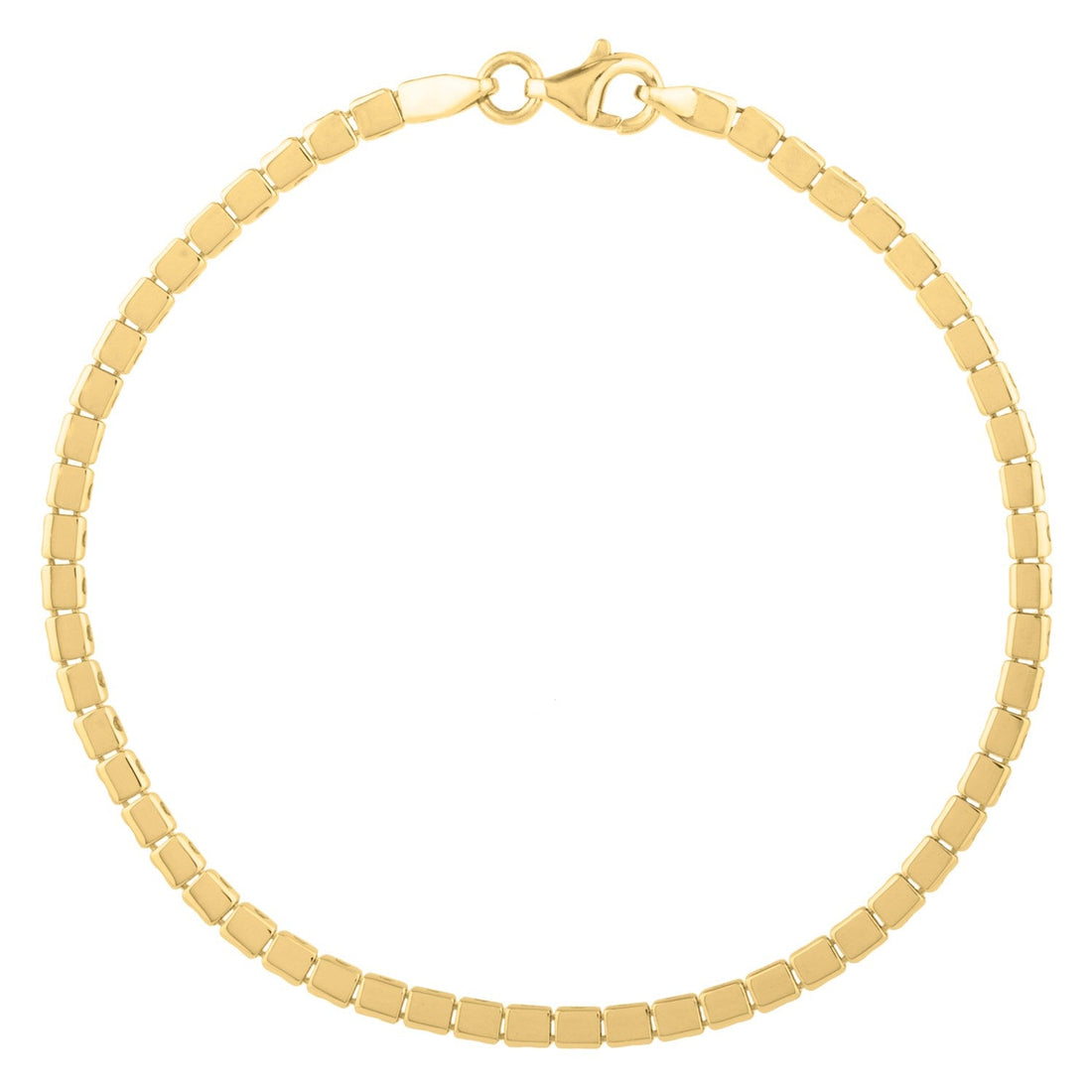 14k Yellow Gold 7 inch Mini Cube Bracelet (2.60 mm) - Coolpeacock