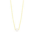 14k Yellow Gold 7mm Pearl Solitaire Necklace - Coolpeacock
