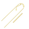 14k Yellow Gold Adjustable Box Chain (1.10 mm) - Coolpeacock