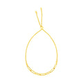 14K Yellow Gold Adjustable Bracelet with Paperclip Chain (1.00 mm) - Coolpeacock
