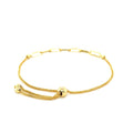 14K Yellow Gold Adjustable Bracelet with Paperclip Chain (1.00 mm) - Coolpeacock