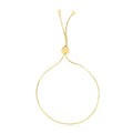 14k Yellow Gold Adjustable Lariat Style Heart Motif Bracelet (1.00 mm) - Coolpeacock