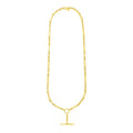 14k Yellow Gold Alternating Oval and Round Chain Necklace with Toggle - Coolpeacock