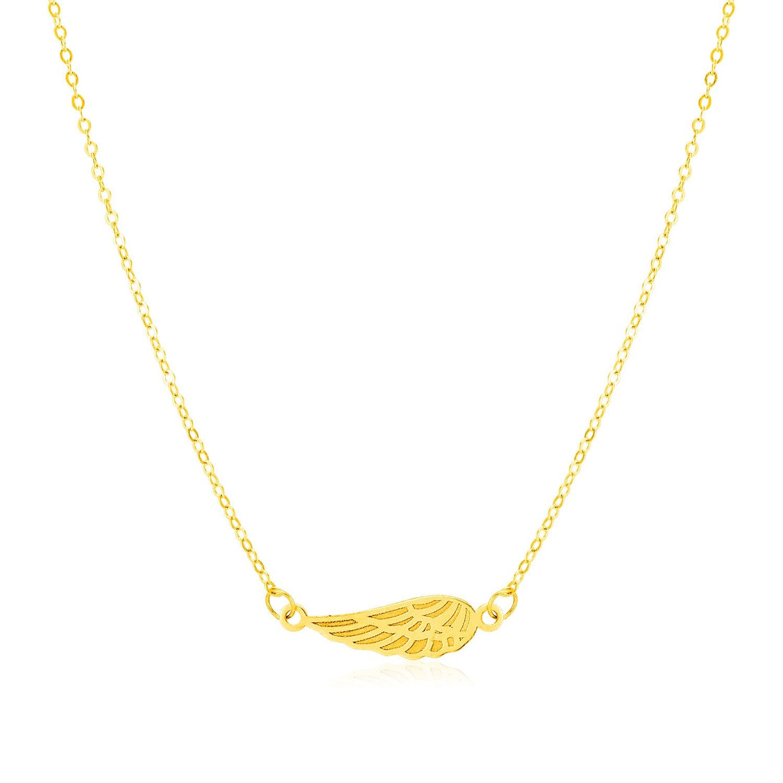 14K Yellow Gold Angel Wing Necklace - Coolpeacock