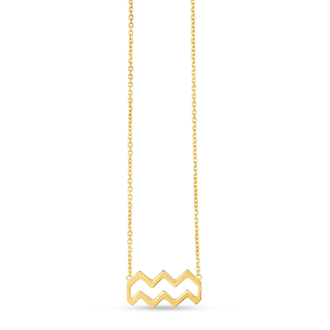 14K Yellow Gold Aquarius Necklace - Coolpeacock