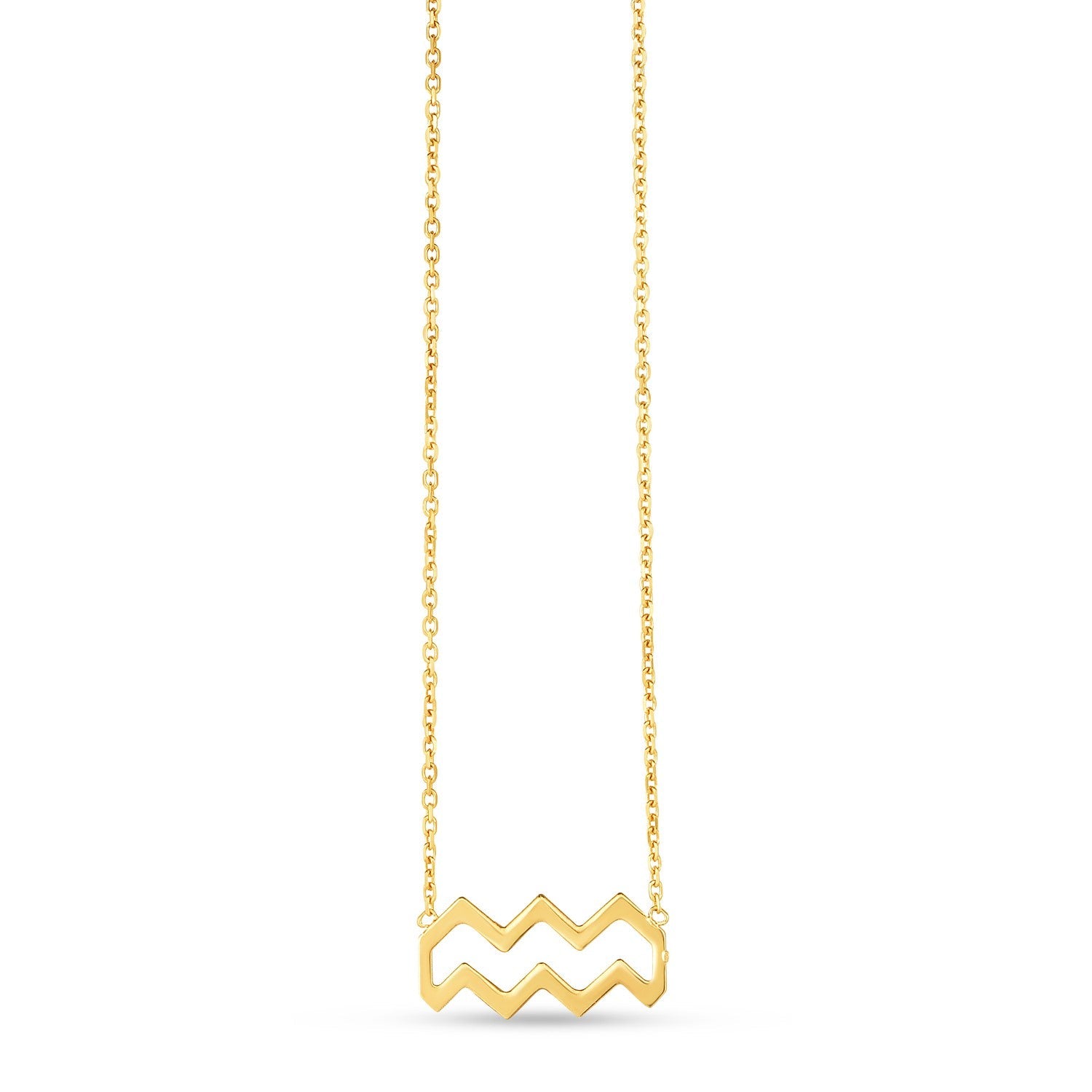 14K Yellow Gold Aquarius Necklace - Coolpeacock