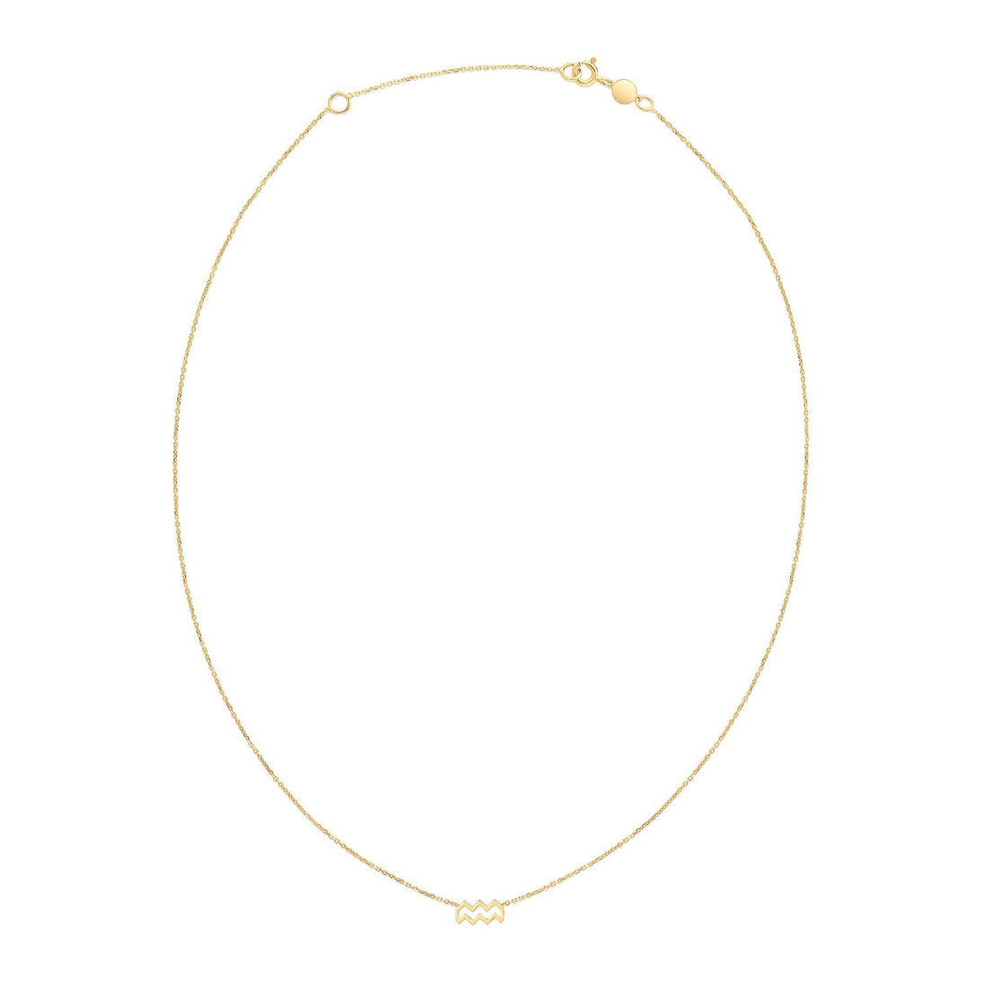 14K Yellow Gold Aquarius Necklace - Coolpeacock