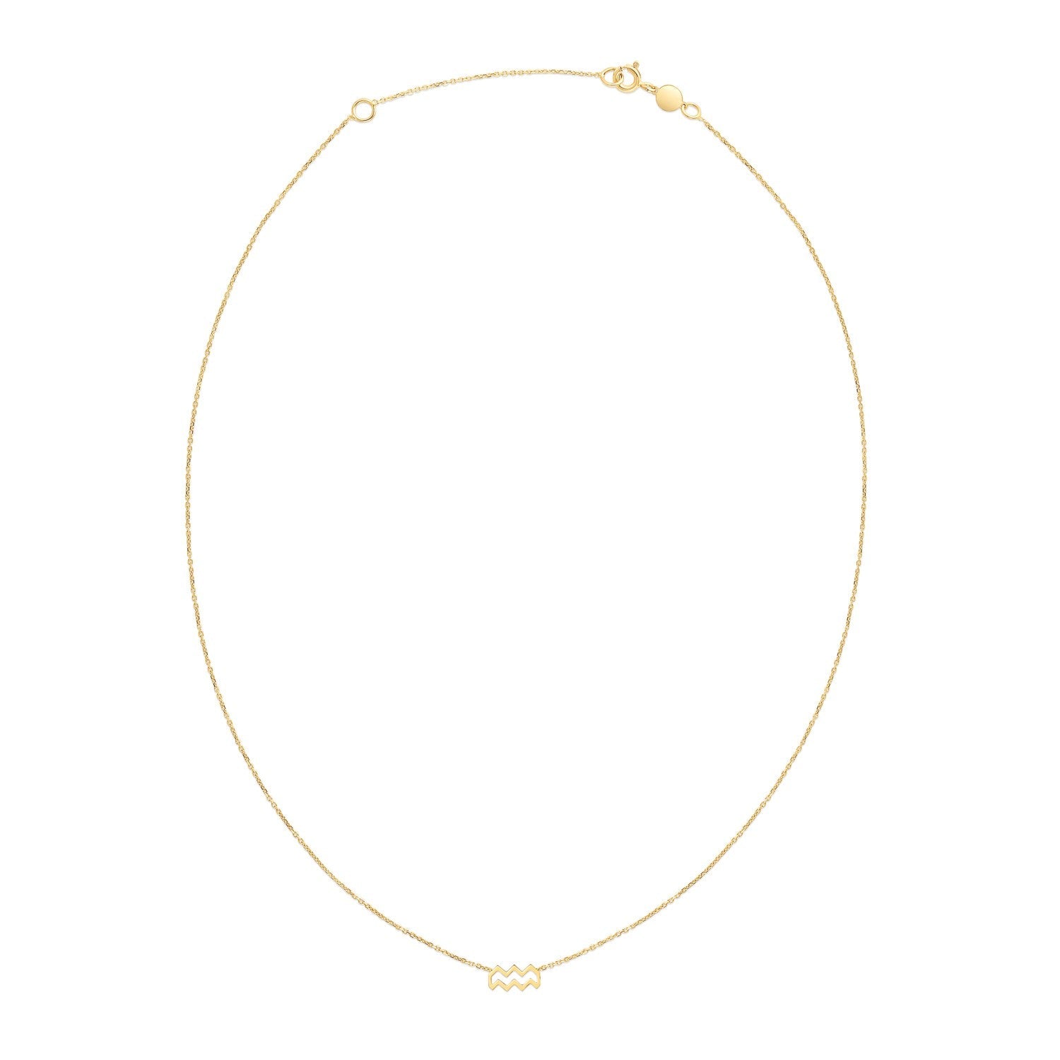 14K Yellow Gold Aquarius Necklace - Coolpeacock
