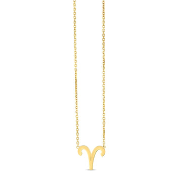 14K Yellow Gold Aries Necklace - Coolpeacock