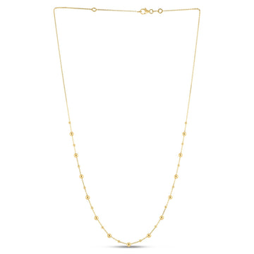 14k Yellow Gold Bead Necklace - Coolpeacock