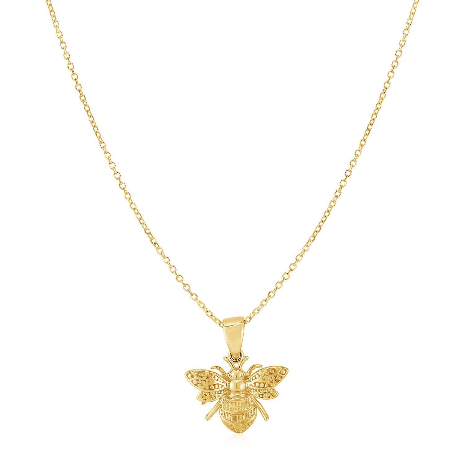 14K Yellow Gold Bee Necklace - Coolpeacock