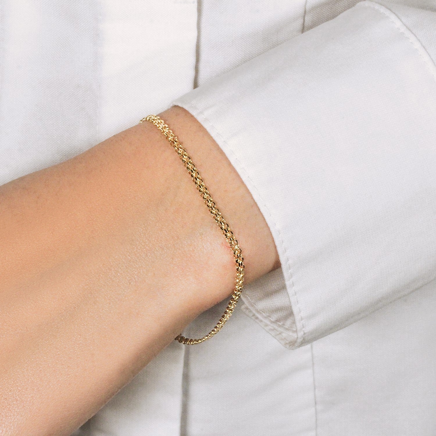 14k Yellow Gold Bismark Bracelet (2.50 mm) - Coolpeacock