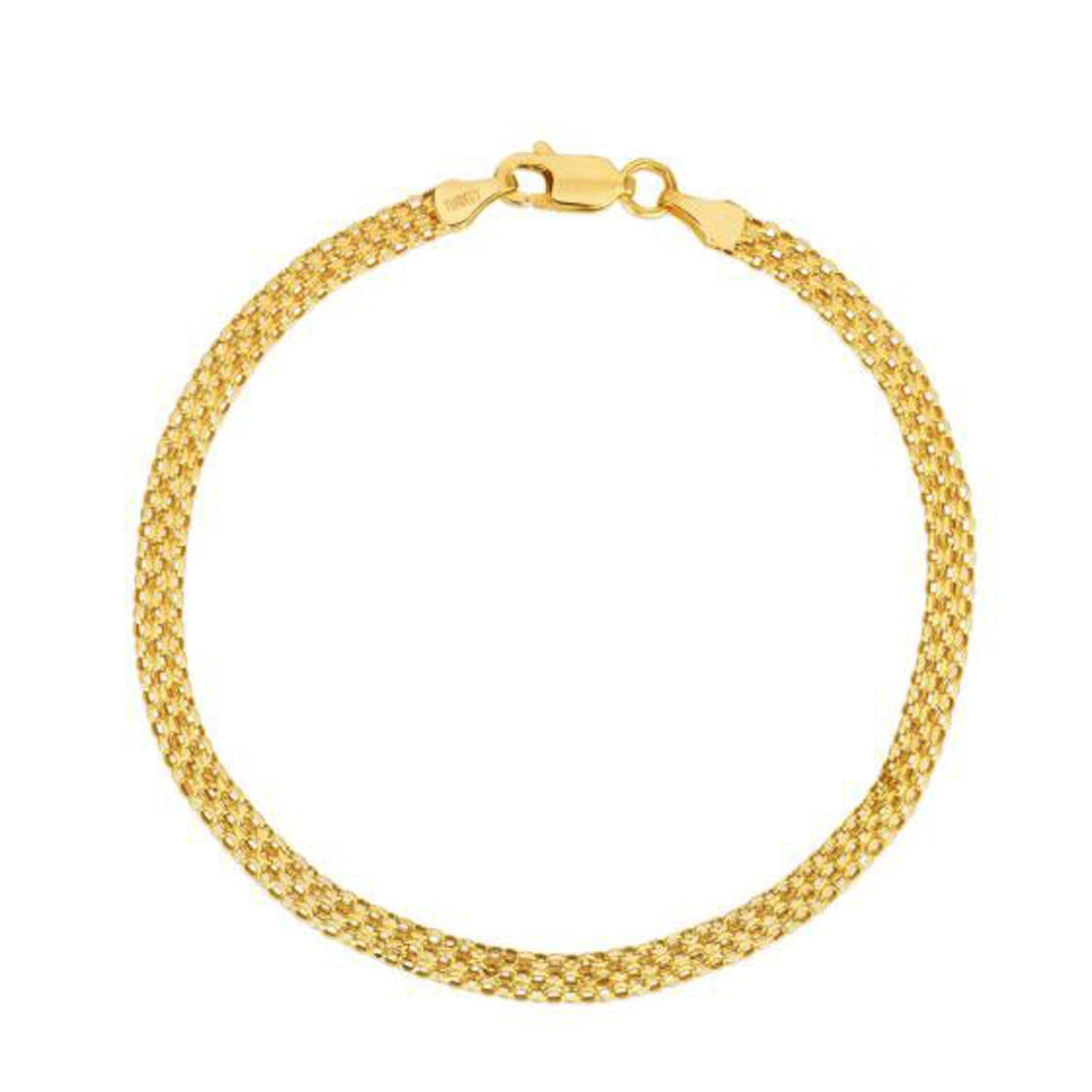 14k Yellow Gold Bismark Bracelet (3.50 mm) - Coolpeacock