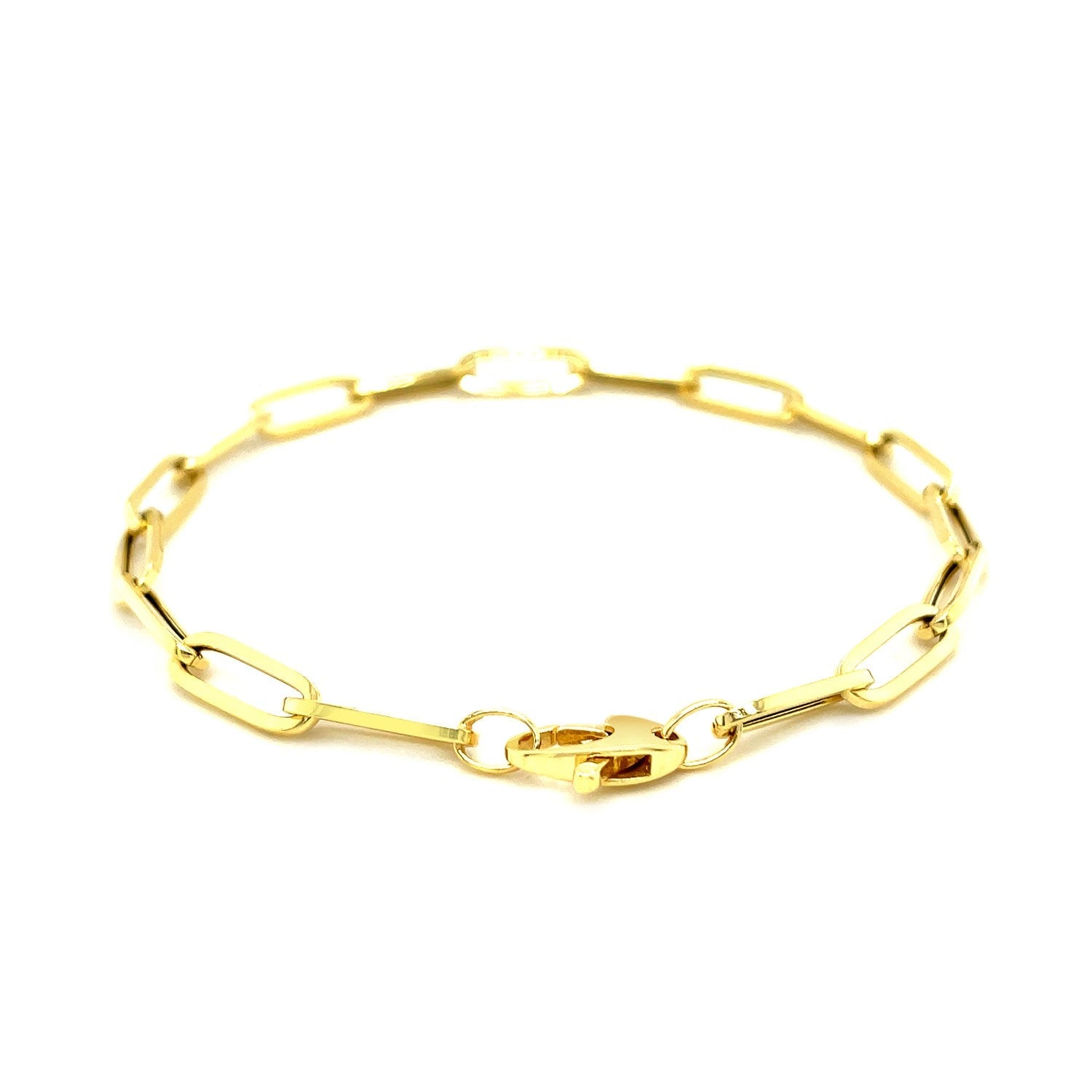 14K Yellow Gold Bold Paperclip Chain Bracelet (4.20 mm) - Coolpeacock