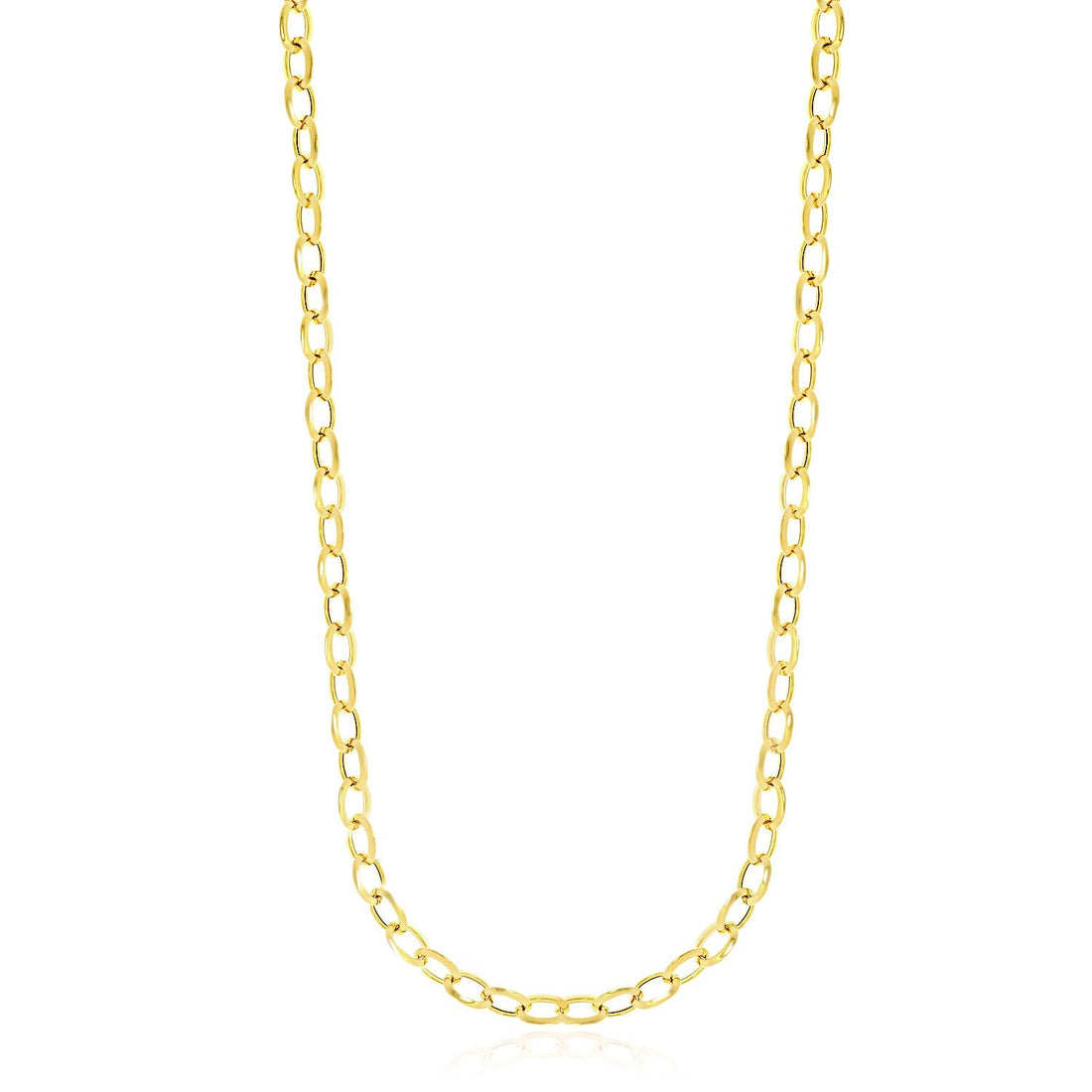 14k Yellow Gold Cable Chain Style Polished Necklace - Coolpeacock