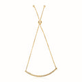 14k Yellow Gold Chain Bar Lariat Style Bracelet (1.00 mm) - Coolpeacock