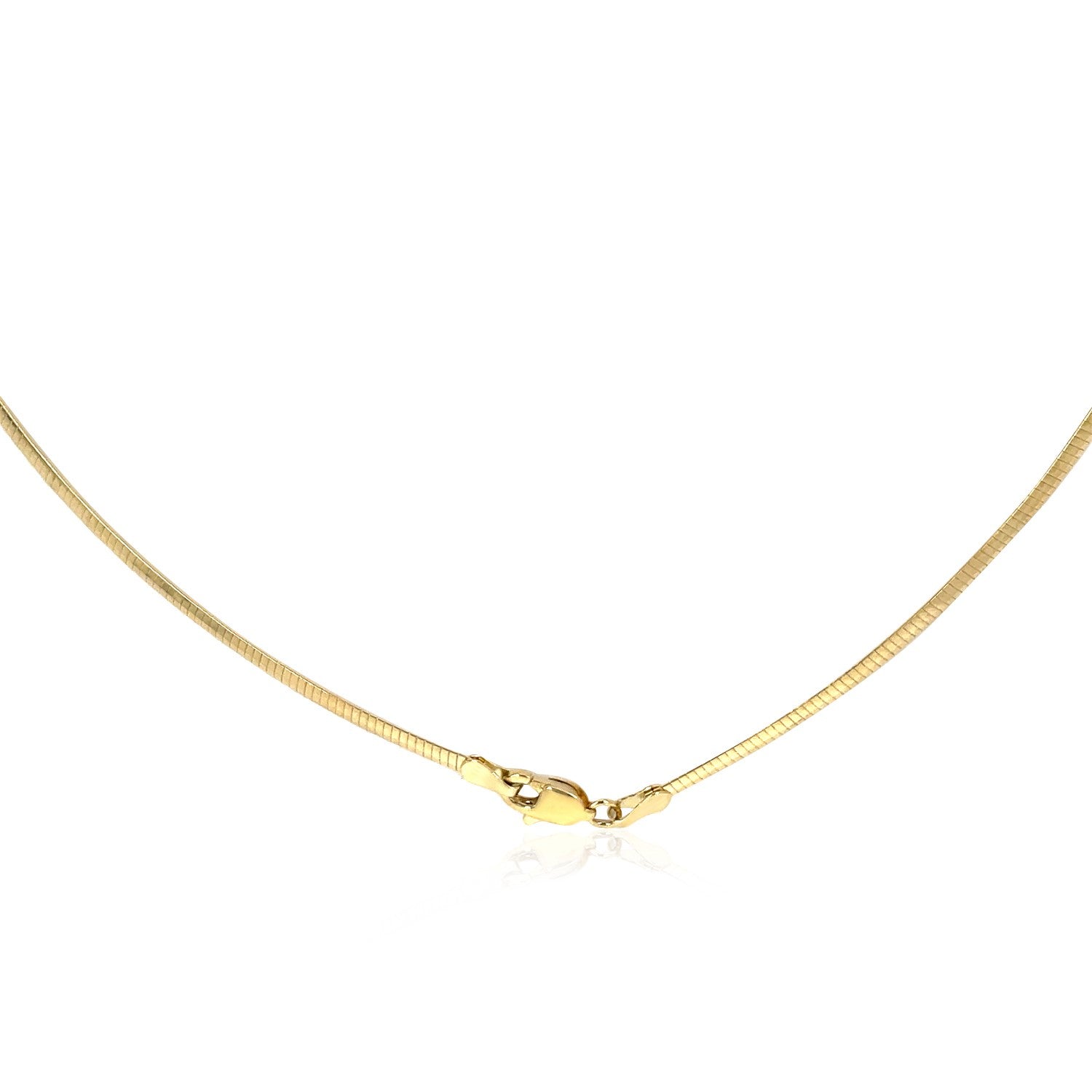 14k Yellow Gold Classic Omega Style Necklace (2.00 mm) - Coolpeacock