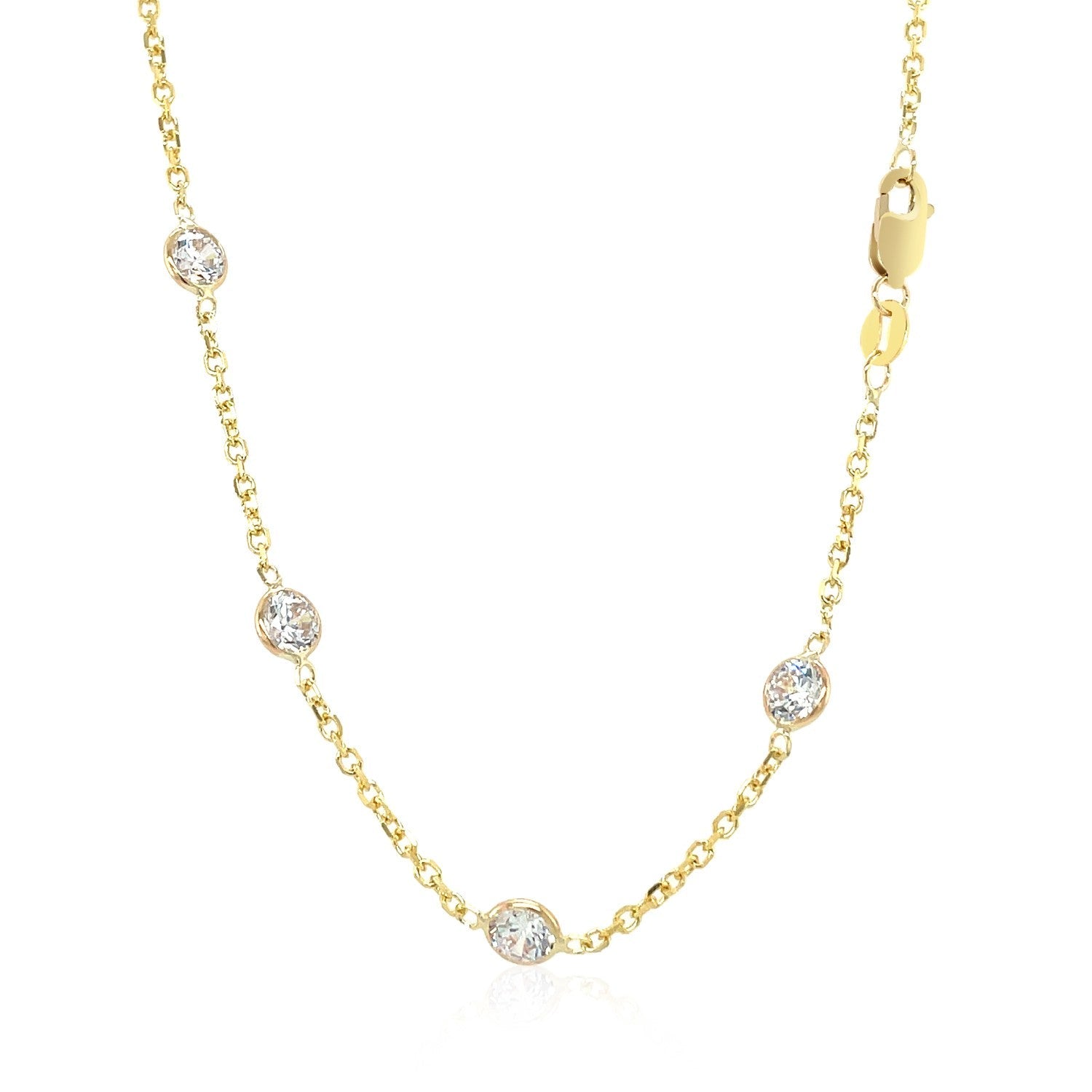 14k Yellow Gold CZ By the Yard Long Links - Coolpeacock