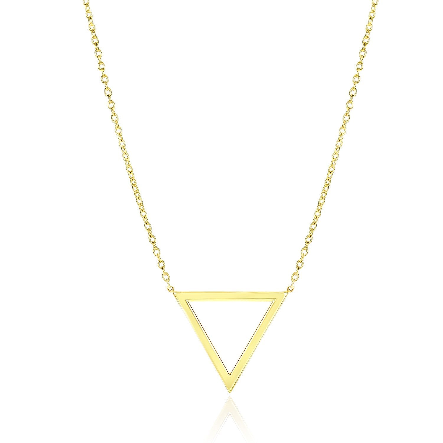 14k Yellow Gold Delta Symbol Chain Necklace - Coolpeacock