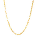14k Yellow Gold Diamante Paperclip Chain Necklace (4.00 mm) - Coolpeacock