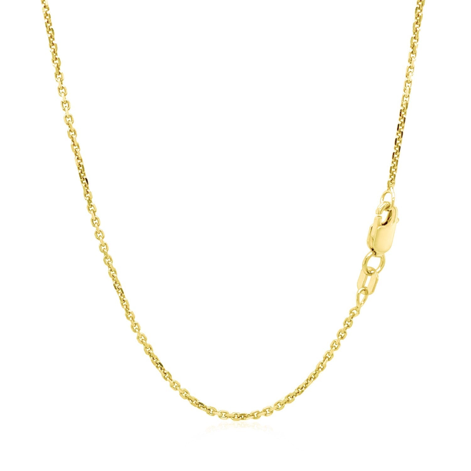 14k Yellow Gold Diamond Cut Cable Link Chain (1.30 mm) - Coolpeacock