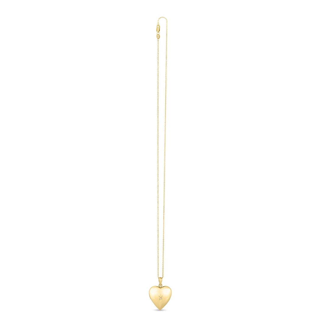 14k Yellow Gold Diamond Heart Locket Necklace - Coolpeacock